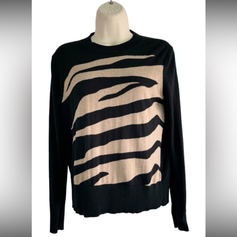 Banana Republic,silk cashmere-zebra print sweater